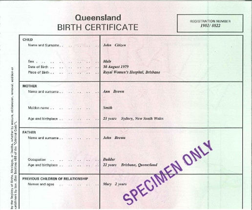 Birth Certificate Qld Certificates Templates Free