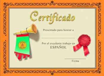 Certificate In Spanish – certificates templates free