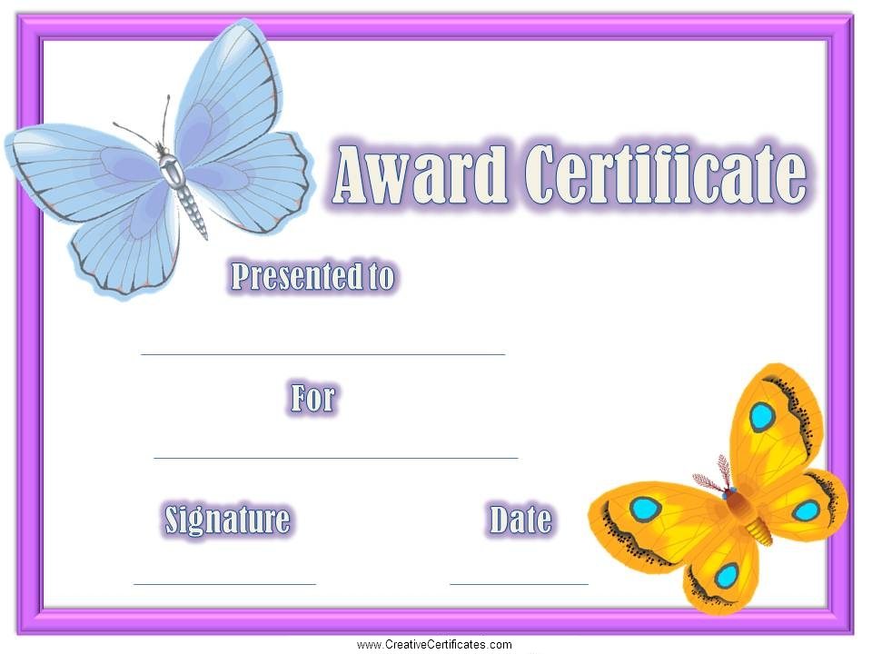 Certificate Kids Certificates Templates Free