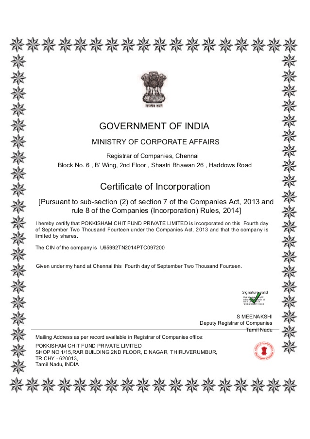 Certificate Of Incorporation Certificates Templates Free